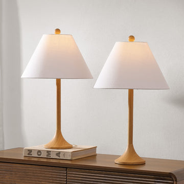 Albie 25" Modern Coastal Iron Column LED Table Lamp, Set of 2